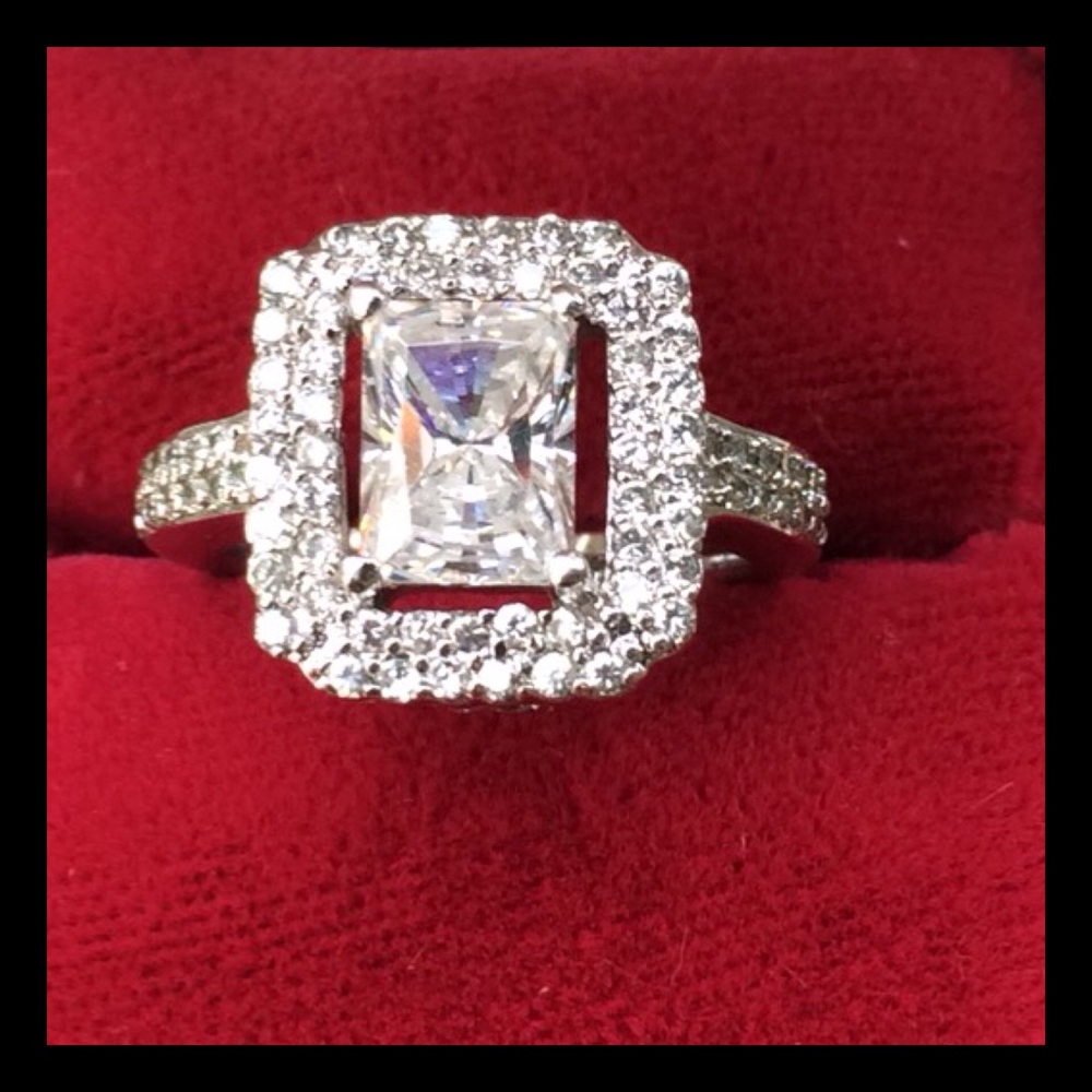 Emerald Cut Diamond Crusted CZ Ring🎉HP🎉